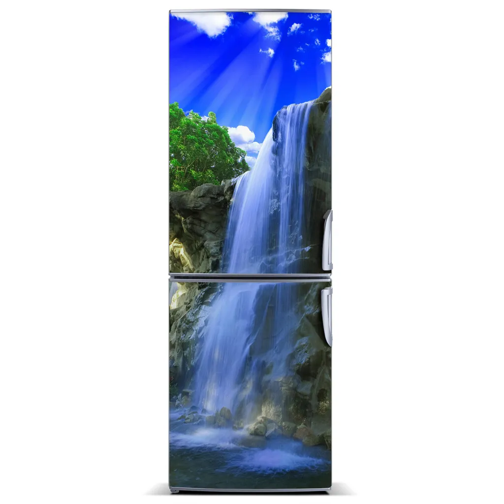 Tulup Kühlschrankdekoration - Magnetmatte - 60 cm x 180 cm - Magnet auf dem Kühlschrank - Landschaft Wasserfall